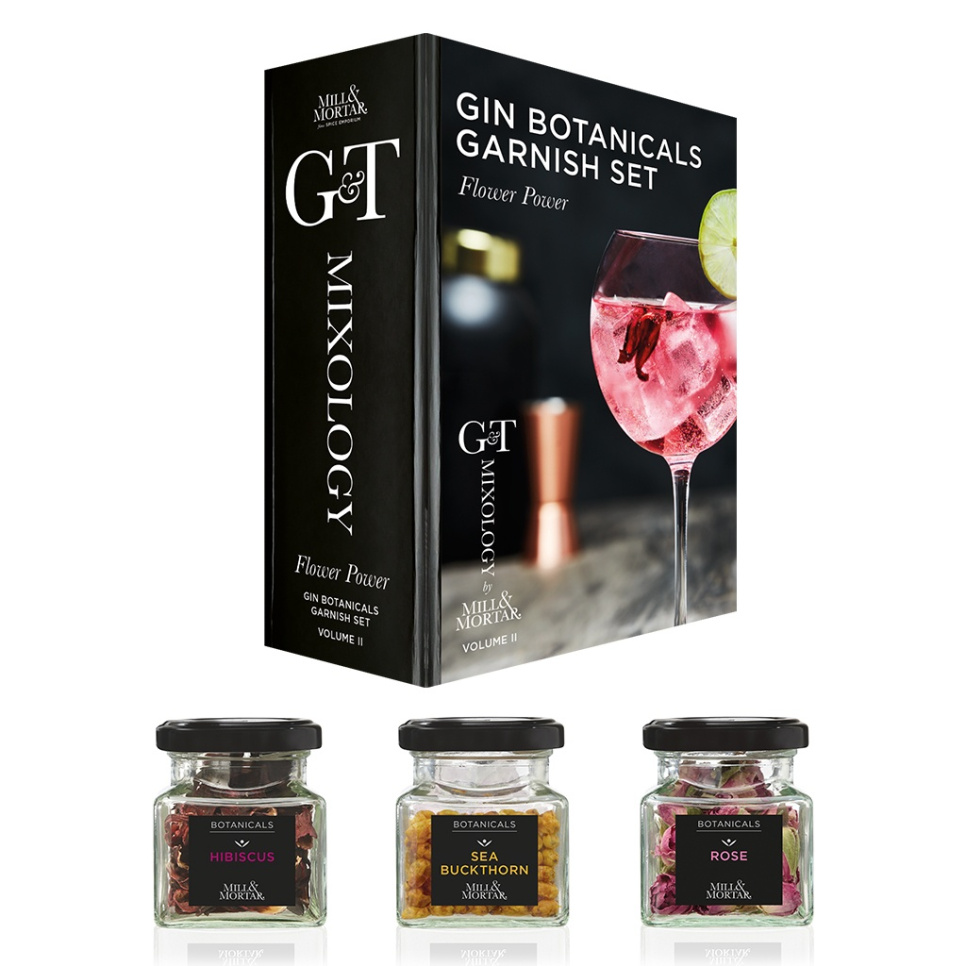 Gin Tonic, Garnierset mit Blumen - Mill & Mortar in der Gruppe Bar & Wein / Bar-Ausstattung / Andere Bar-Ausstattung bei The Kitchen Lab (1840-21843)