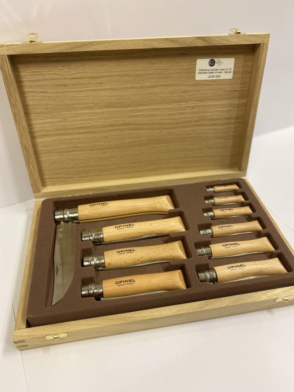 Knives in collection box, stainless steel, 10 pieces - Opinel