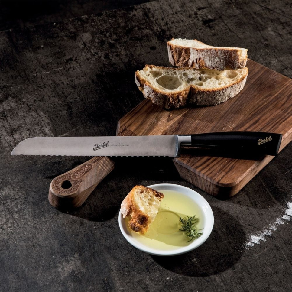 Bread knife, 22 cm, Elegance Glossy Black - Berkel