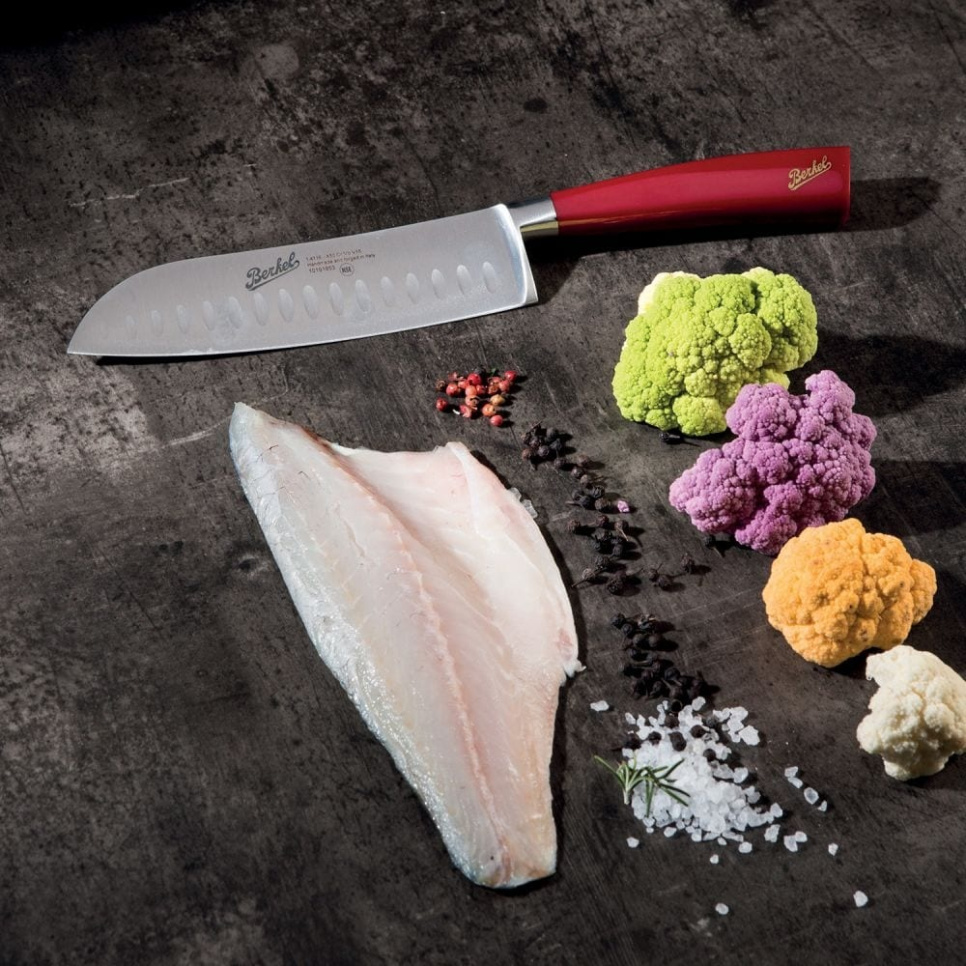 Couteau Santoku, 18 cm, Rouge Élégance - Berkel