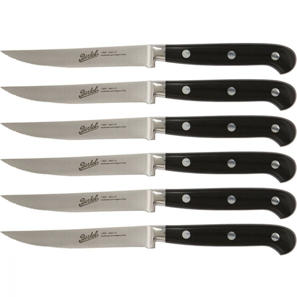 Couteaux à steak dentelés, Adhoc Glossy Black, pack de 6 - Berkel dans le groupe Cuisine / Couteaux de cuisine / Autres couteaux l\'adresse The Kitchen Lab (1870-23981)