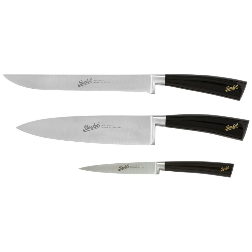 Knife set in three parts, Elegance Glossy Black - Berkel in the group Cooking / Kitchen knives / Knife set at KitchenLab (1870-23985)