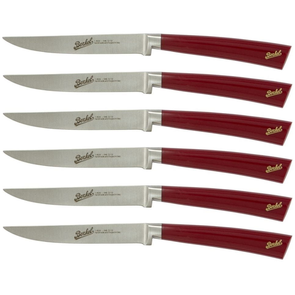 Steak knives, 6-pack, Elegance Red - Berkel in the group Cooking / Kitchen knives / Knife set at KitchenLab (1870-23988)