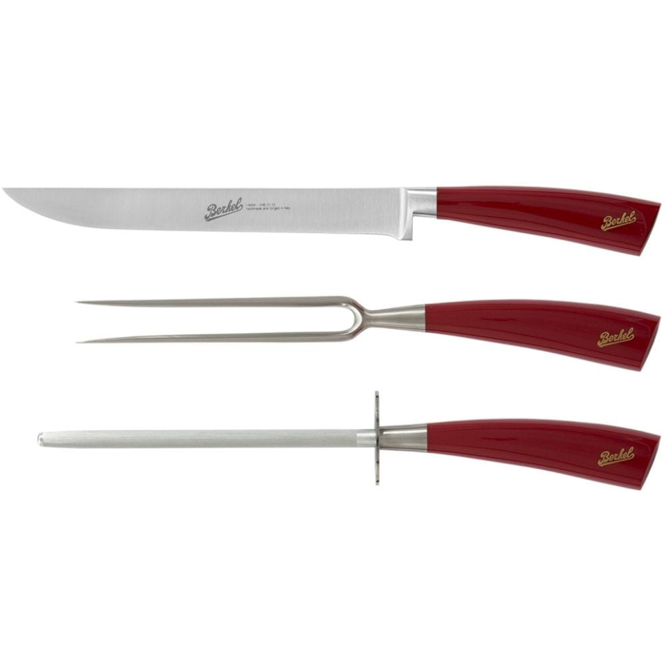 Bratenbesteck dreiteilig, Elegance Red - Berkel in der Gruppe Kochen / Küchenmesser / Messersets bei The Kitchen Lab (1870-23989)