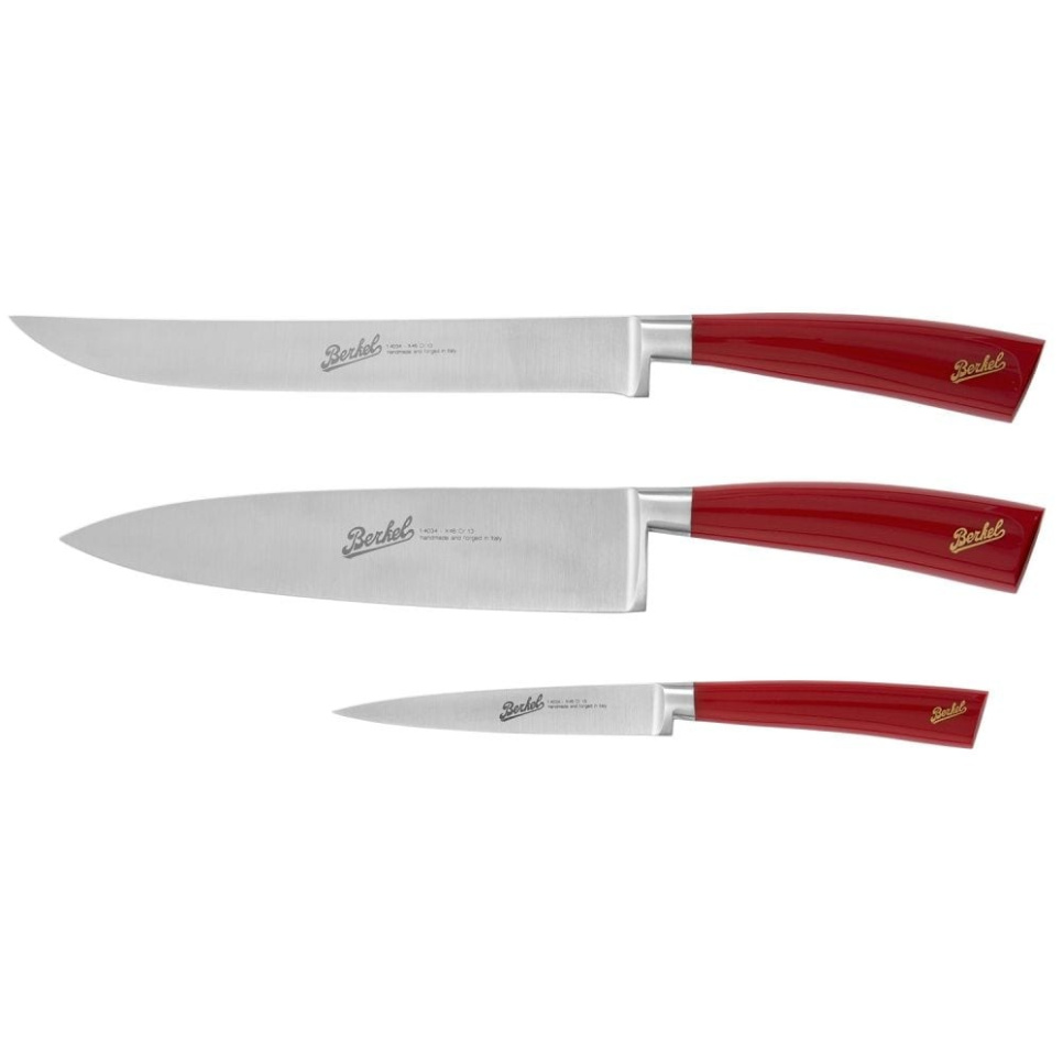 Knife set in three parts, Elegance Red - Berkel in the group Cooking / Kitchen knives / Knife set at KitchenLab (1870-23990)