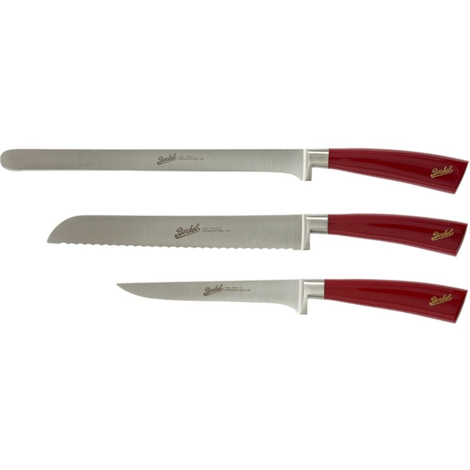 Service à jambon en trois parties, Elegance Red - Berkel dans le groupe Cuisine / Couteaux de cuisine / Set de couteaux l\'adresse The Kitchen Lab (1870-23992)