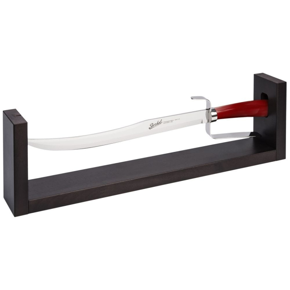 Champagne saber with wooden stand, 52 cm, Elegance Red - Berkel in the group Bar & Wine / Wine accessories / Sommelier Knives & Bottle Openers at KitchenLab (1870-24000)