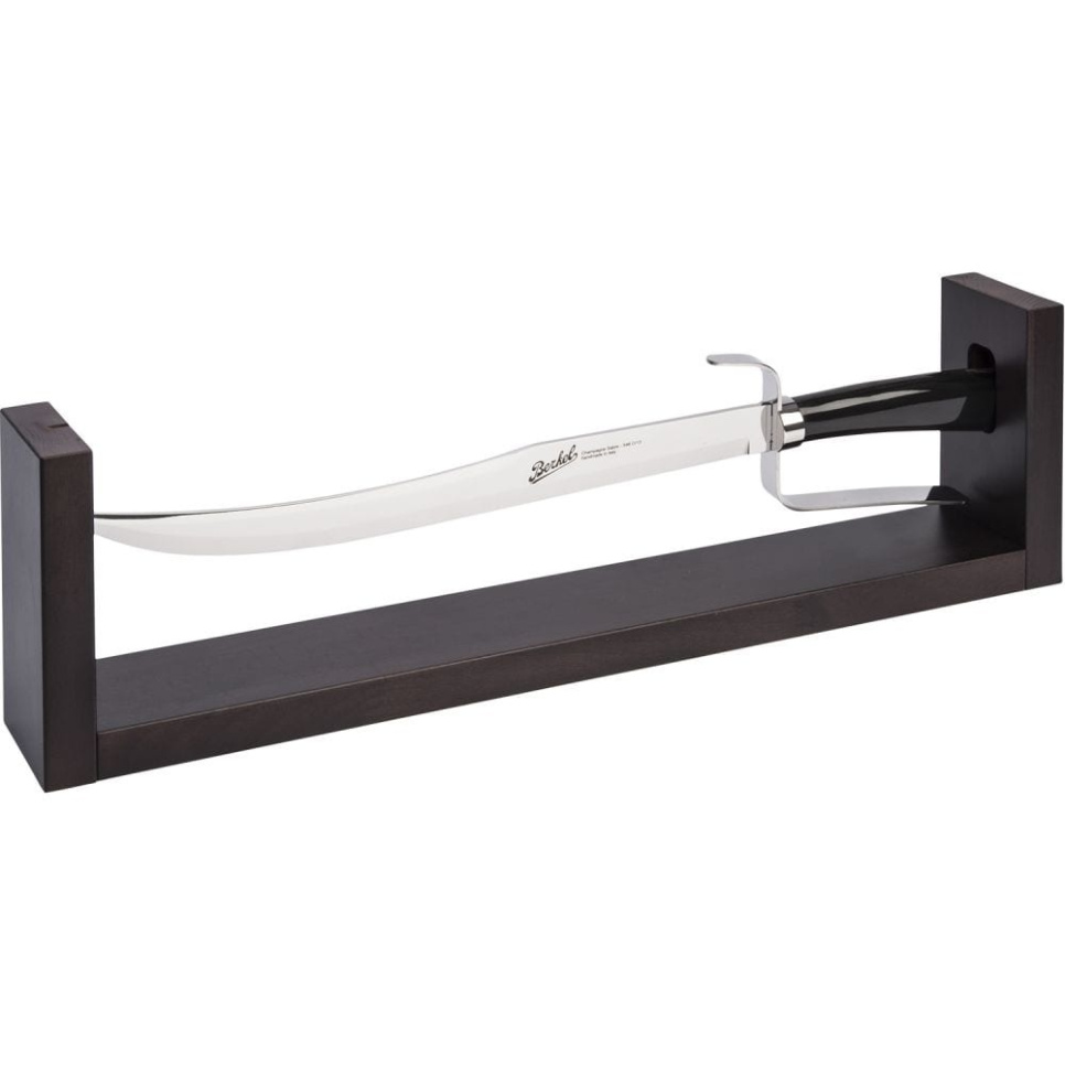 Sabre à champagne avec support en bois, 52 cm, Corne de buffle noire Elegance - Berkel dans le groupe Cocktails et Vin / Accessoires pour le vin / Couteaux de sommelier et ouvre-bouteilles l\'adresse The Kitchen Lab (1870-24001)