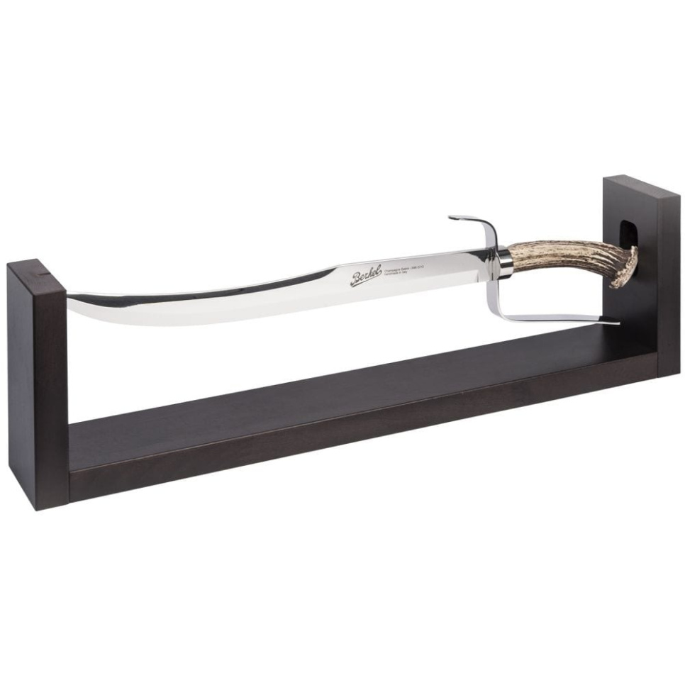Champagne saber with wooden stand, 52 cm, Elegance Deer Horn - Berkel in the group Bar & Wine / Wine accessories / Sommelier Knives & Bottle Openers at KitchenLab (1870-24002)