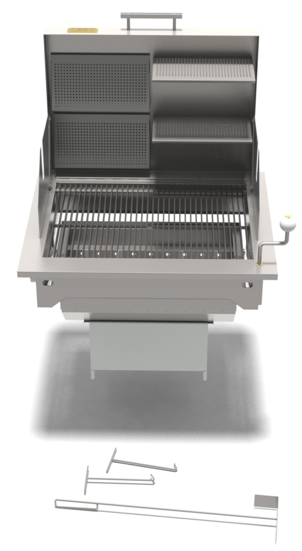 Barbecue à charbon, inox - Mälarögrillen