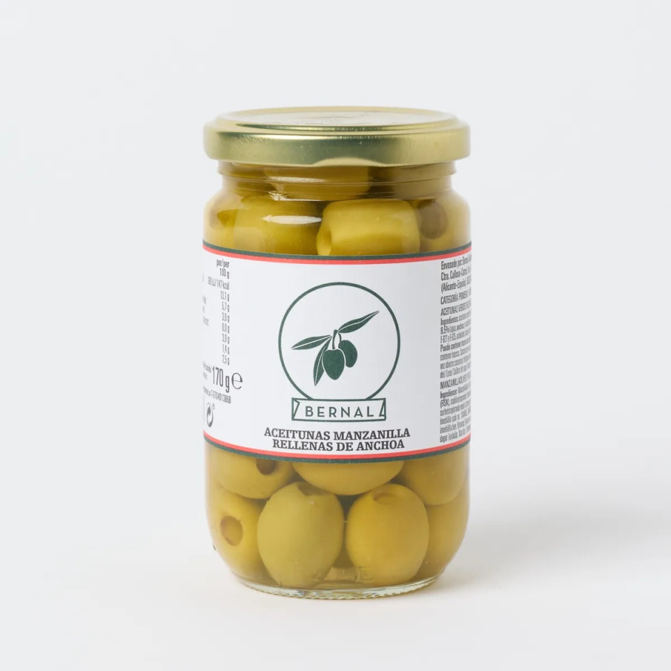 Entsteinte Manzanilla-Oliven, 150 g - Bernal in der Gruppe Kochen / Kolonial bei The Kitchen Lab (1971-35967)