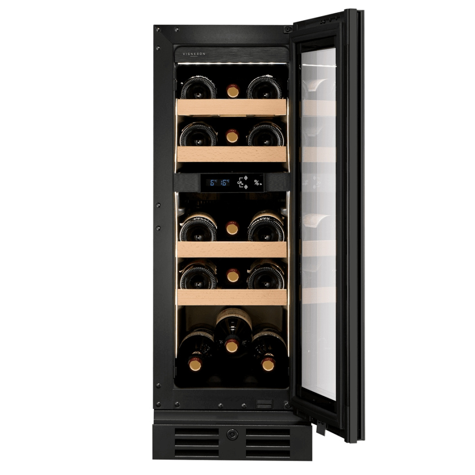 Weinkühlschrank Designline 30, Zwei Zonen, Schwarz, 718 - Vigneron