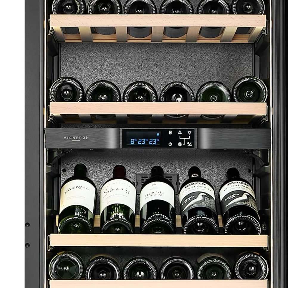 Wine cooler Kitchen Built-in 180, Triple zone, Black - Vigneron