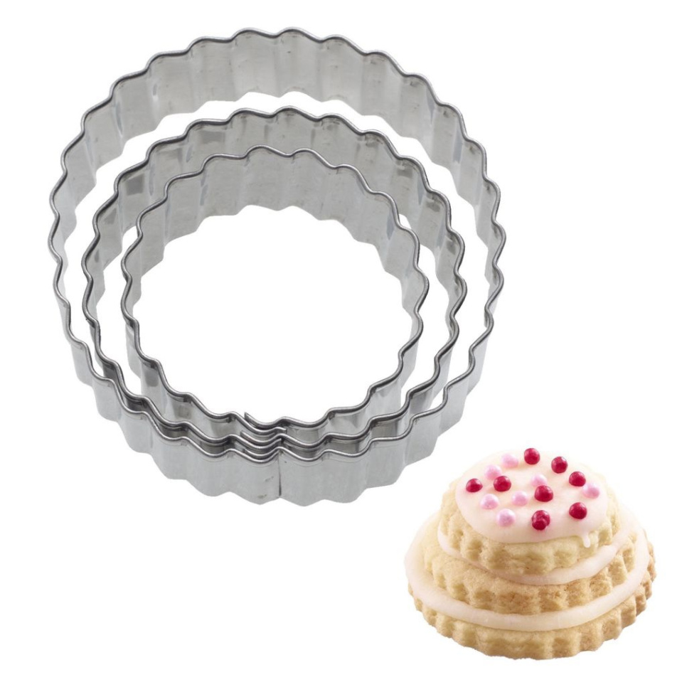 Moule à pain d\'épices, rond ondulé, 4, 5 et 6 cm, paquet de 3 - Westmark