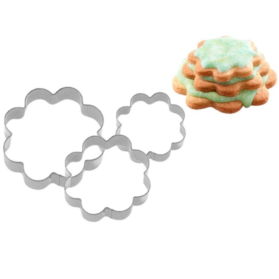 Lebkuchenform, Blume, 4, 5 und 6 cm, 3er-Pack - Westmark