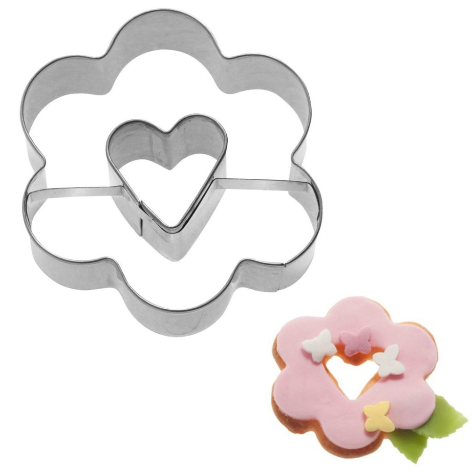 Lebkuchenform, Blume mit Herz, 6,5 cm - Westmark