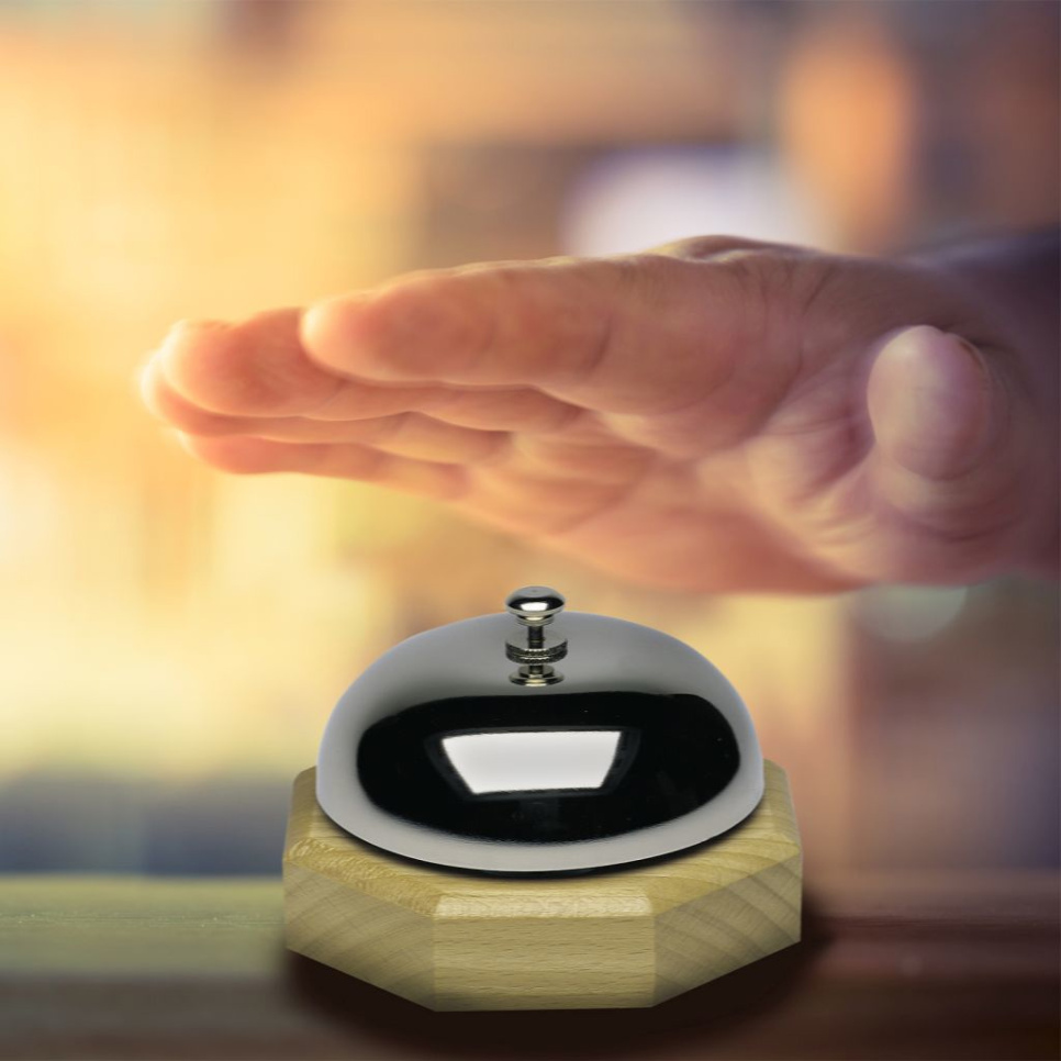 Ringglocke mit Holzsockel - Westmark