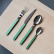 Set de couverts, 24 pièces, Bistrot Pearly, Garden green - Sabre Paris