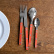 Set de couverts, 24 pièces, Bistrot Pearly, Orange - Sabre Paris