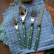 Cutlery set, 4 pieces, Bistrot Pearly, Dark green - Sabre Paris