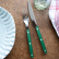 Cutlery set, 4 pieces, Bistrot Pearly, Dark green - Sabre Paris