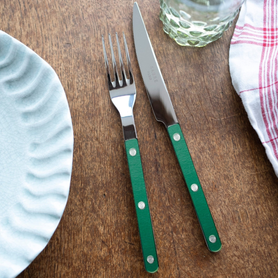 Cutlery set, 4 pieces, Bistrot Pearly, Dark green - Sabre Paris