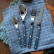 Cutlery set, 4 pieces, Bistrot Pearly, Steel blue - Sabre Paris