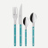 Cutlery set, 4 pieces, Bistrot Pearly, Turquoise - Sabre Paris