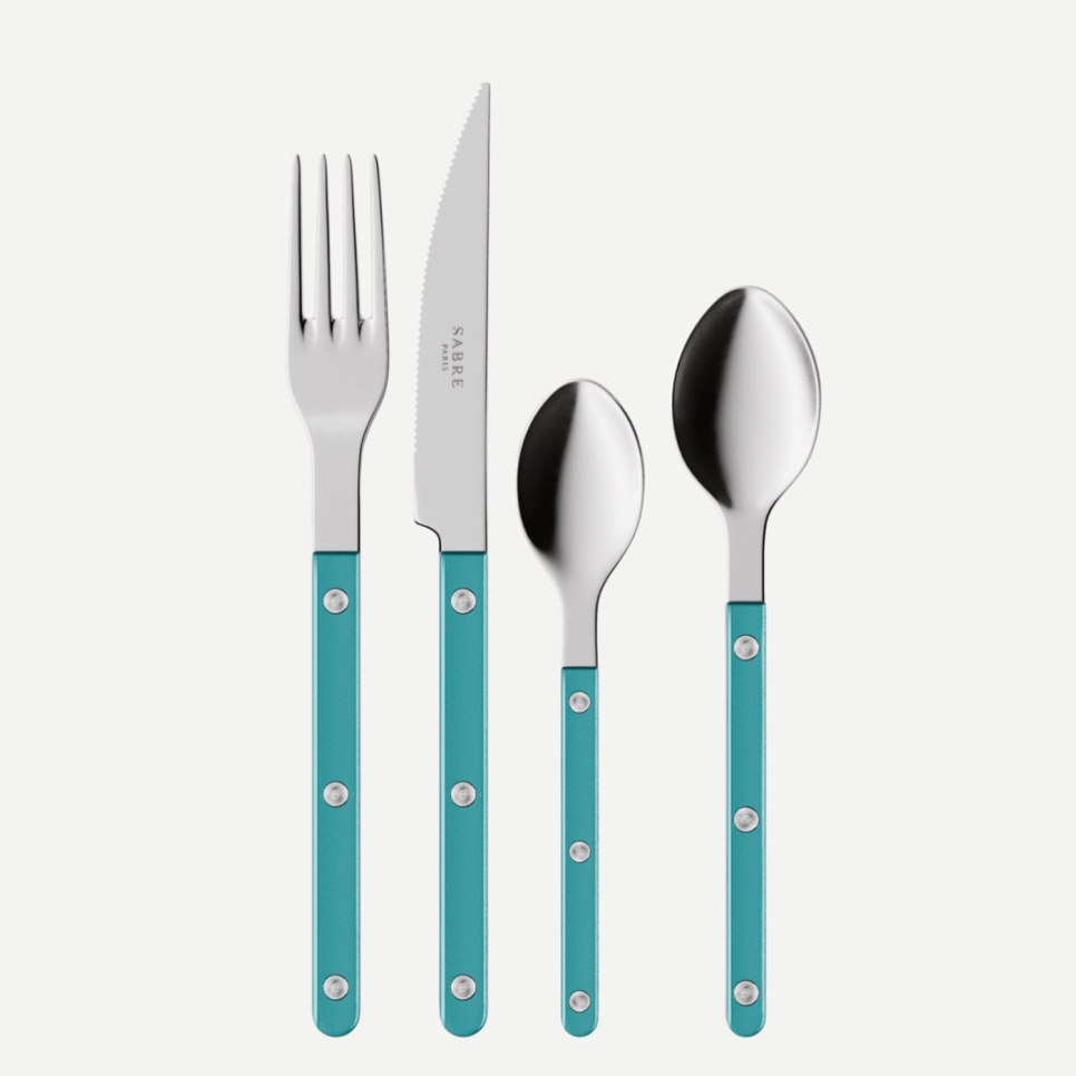 Cutlery set, 4 pieces, Bistrot Pearly, Turquoise - Sabre Paris in the group Table setting / Cutlery / The cutlery at KitchenLab (2195-32369)
