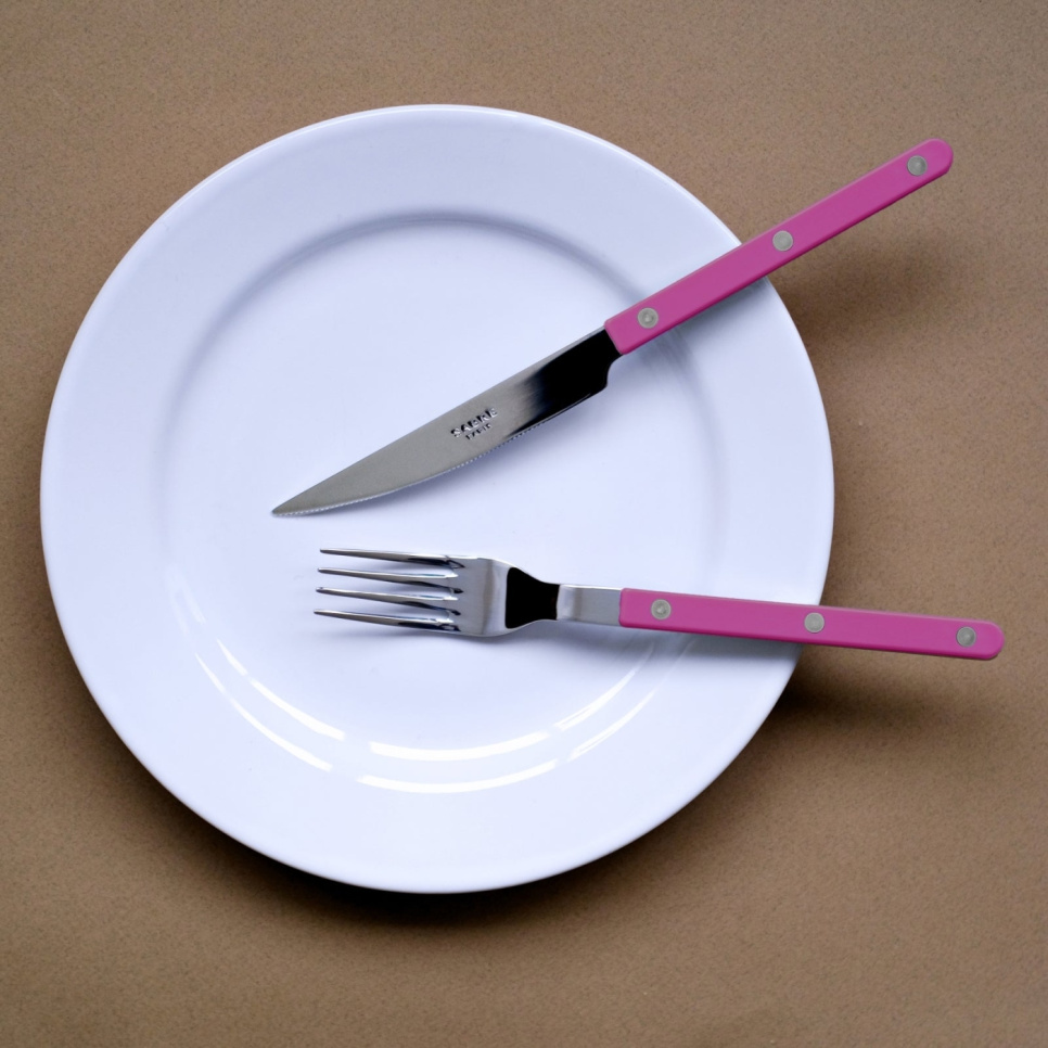 Cutlery set, 4 pieces, Bistrot, Raspberry - Sabre Paris