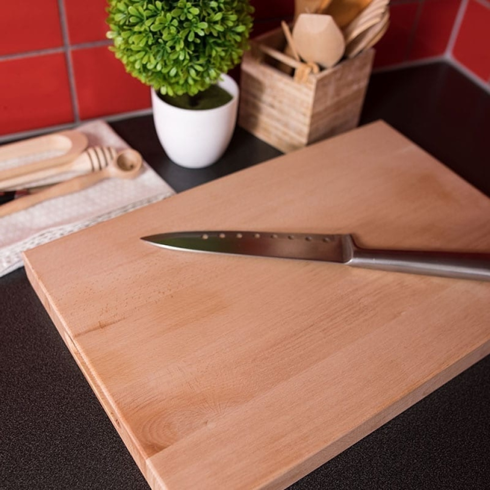 Cutting Board in Beech, with Handle, Oiled - AT-Line