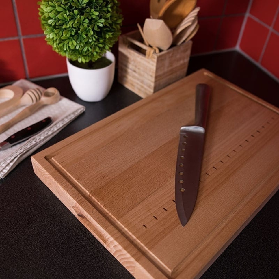 Carving Board in Beech, with Measurements - AT-Line