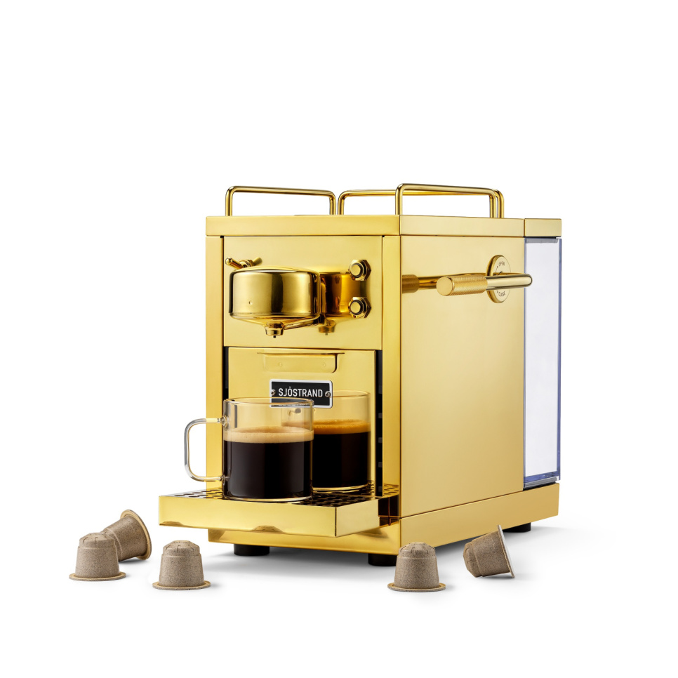 Capsule Machine, The Original Espresso Capsule Machine, Brass - Sjöstrand in the group Tea & Coffee / Brew coffee / Coffee maker at KitchenLab (2237-31695)