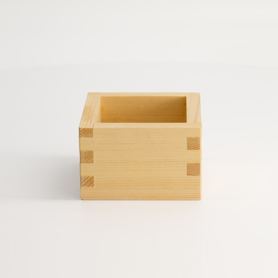 Masu, wooden sake cup, 8 x 8 cm