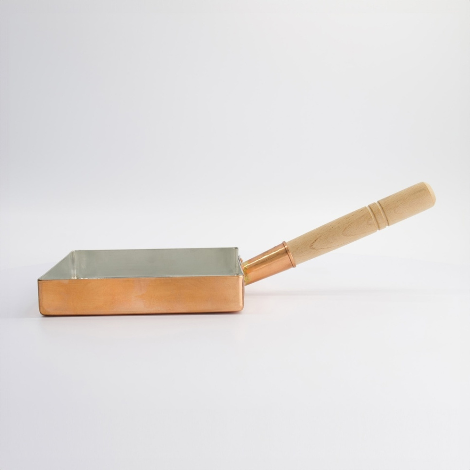 Japanese omelet pan in copper, 18 x 18 cm