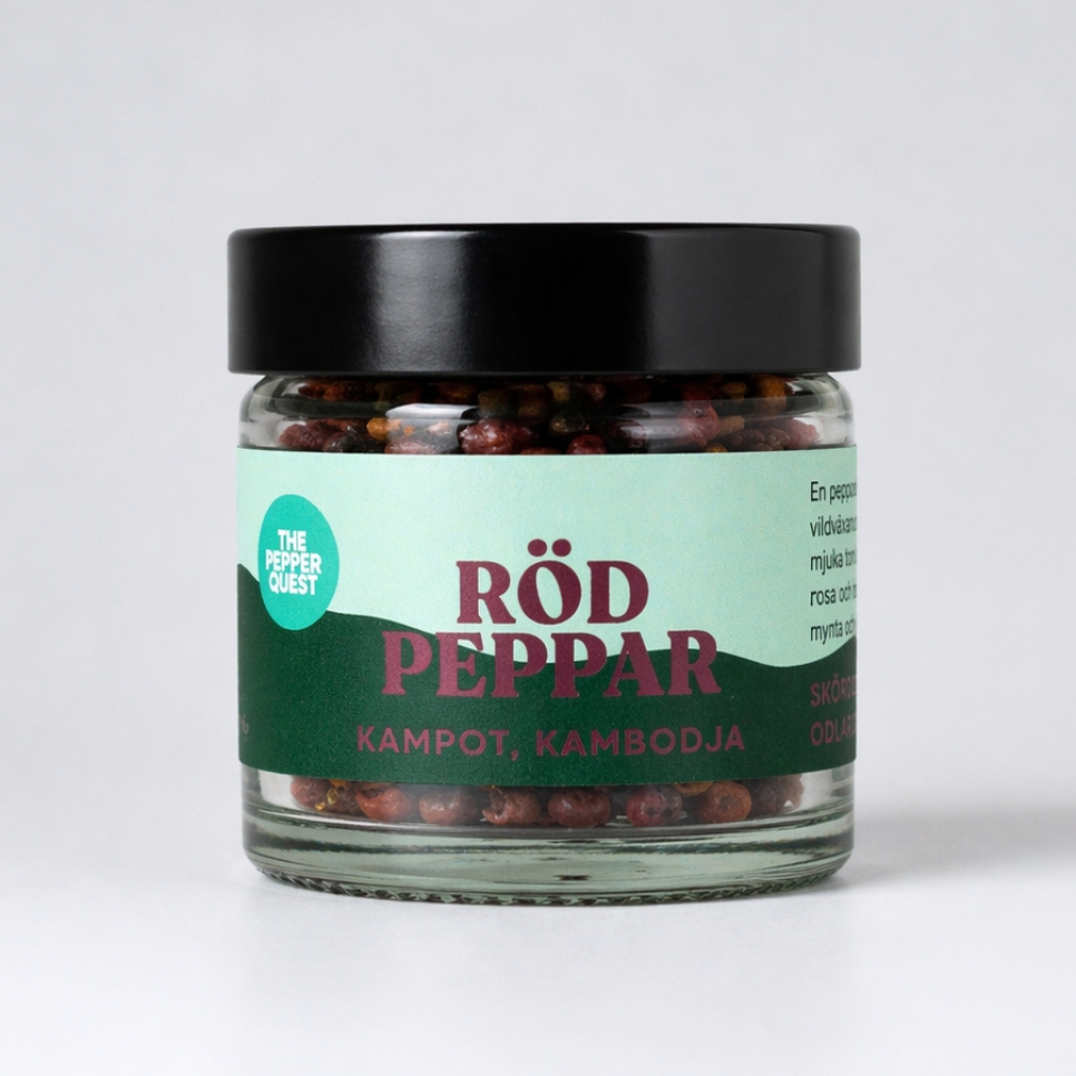 Pepper, Red Kampot, 40 g - The Pepper Quest in the group Cooking / Spices & Flavourings / Pepper at KitchenLab (2257-34937)