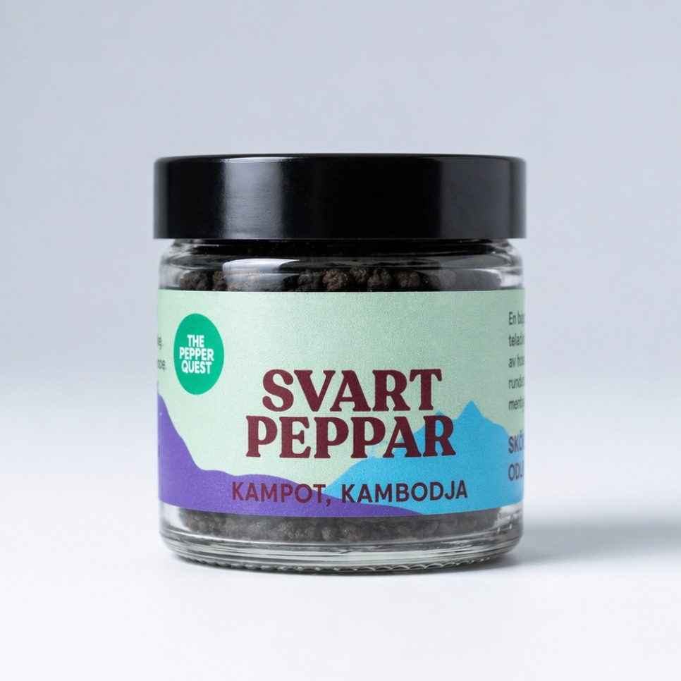 Pepper, Black Kampot, 40 g - The Pepper Quest in the group Cooking / Spices & Flavourings / Pepper at KitchenLab (2257-34938)