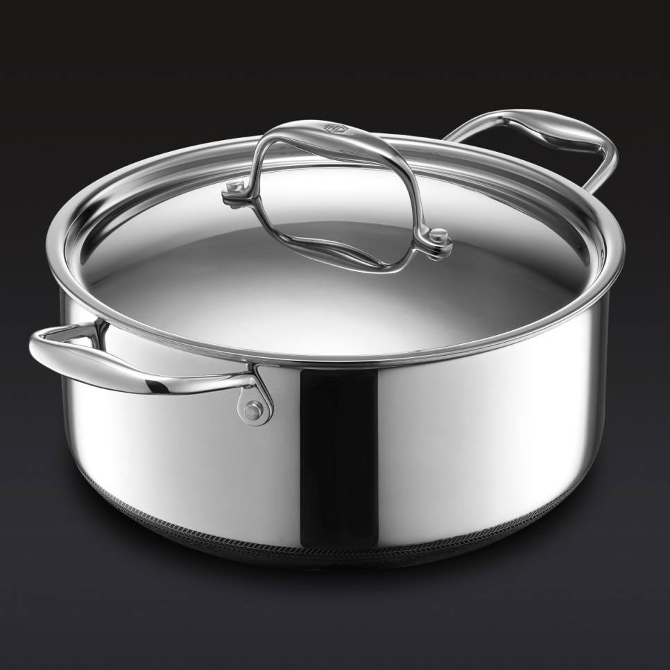 Stainless steel pot with lid, nonstick, 4.7 L - Hexclad in the group Cooking / Pots & Pans / Pots at KitchenLab (2262-33378)