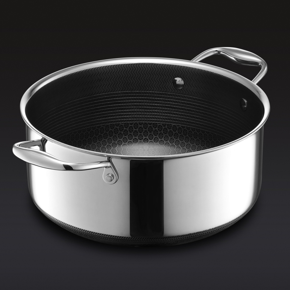 Stainless steel pot with lid, nonstick, 4.7 L - Hexclad